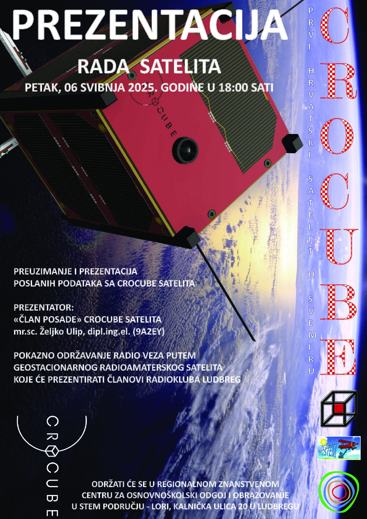 Radio klub Ludbreg organizira prezentaciju i predavanje o hrvatskom satelitu CROcube