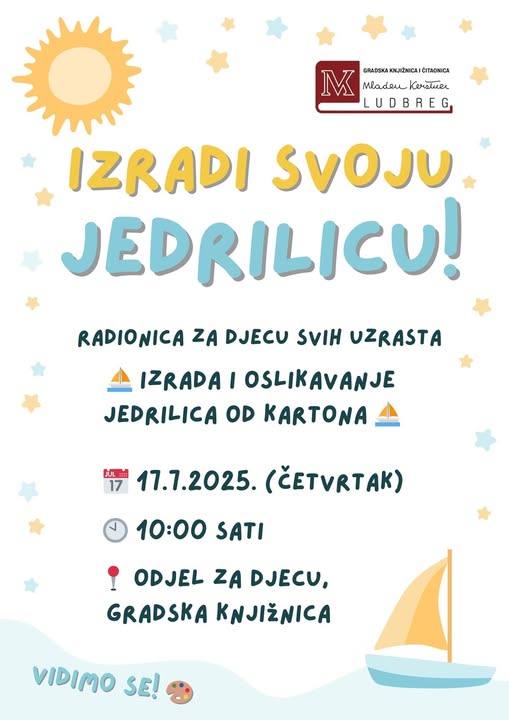 Gradska knjižnica i čitaonica „Mladen Kerstner“ Ludbreg priprema zabavno i kreativno jutro za najmlađe!