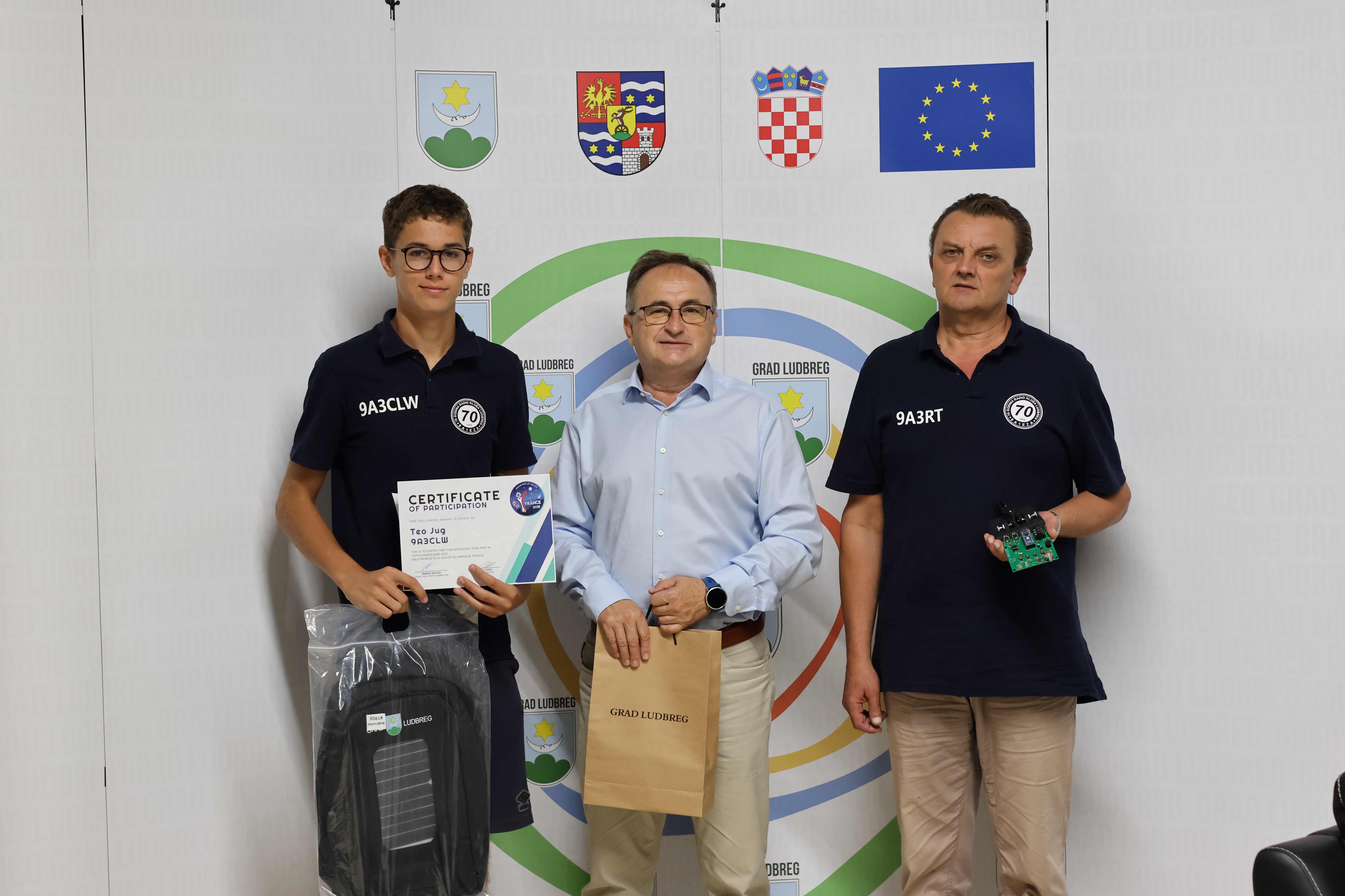 Mladi radioamater Teo Jug na prijemu kod ludbreškog gradonačelnika