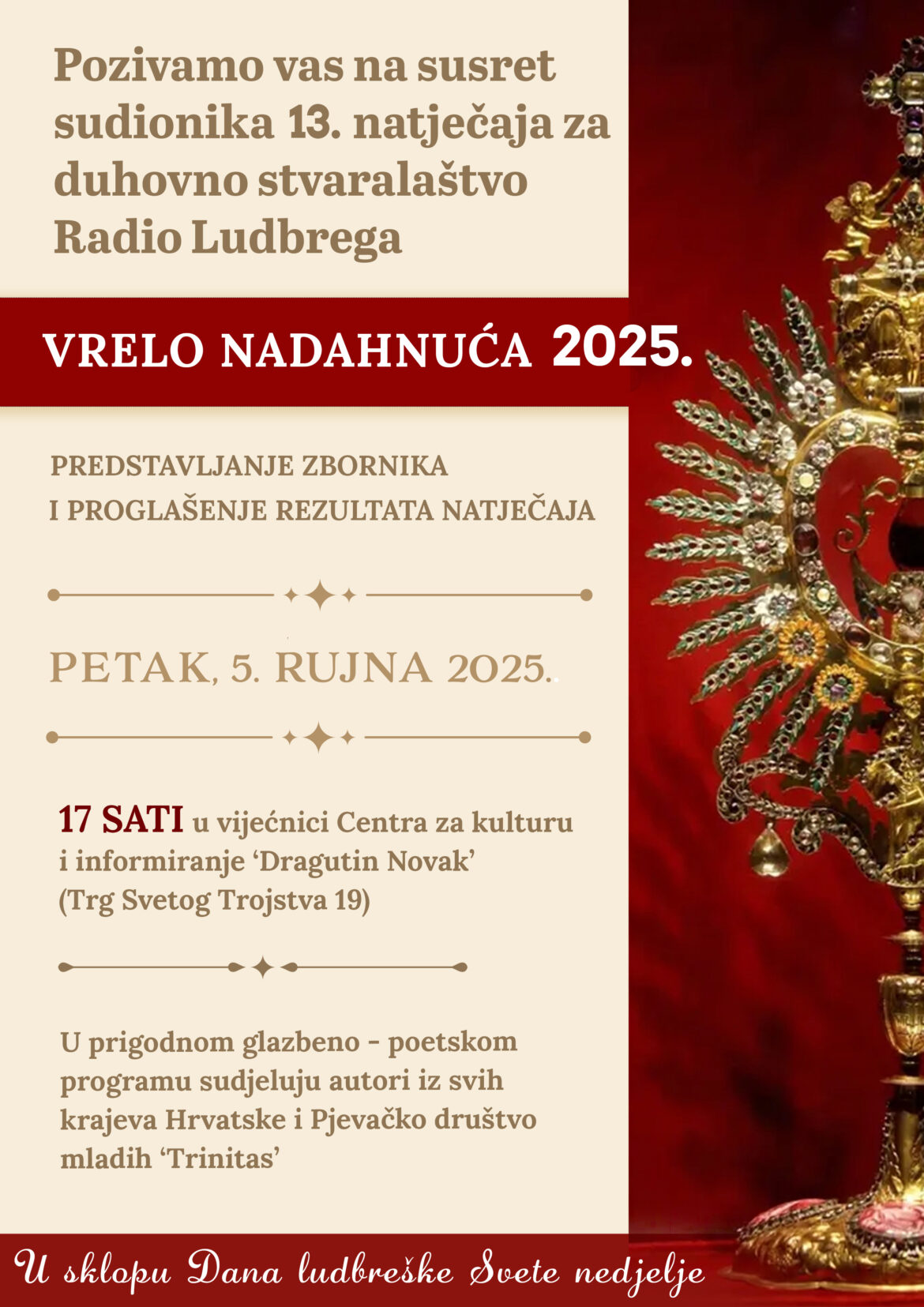 Ludbreg domaćin festivala umjetnosti nadahnute duhovnošću – Vrelo nadahnuća