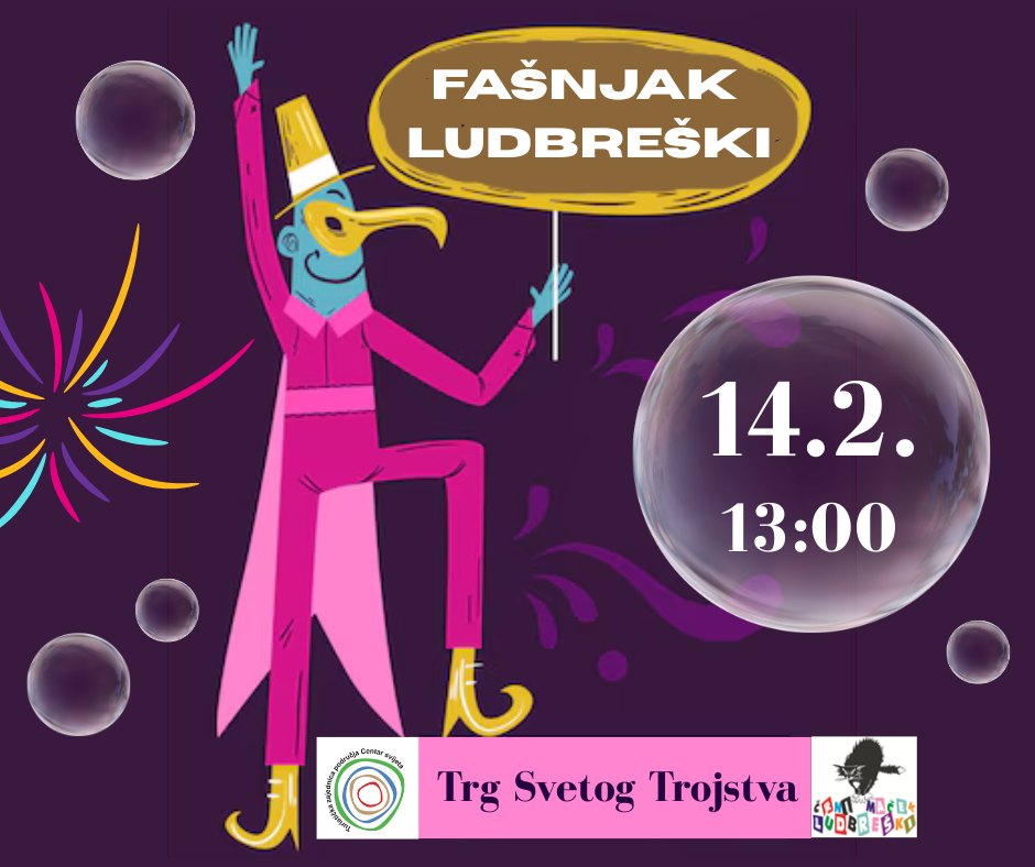 Fašnjak u Centru svijeta u subotu 14. veljače