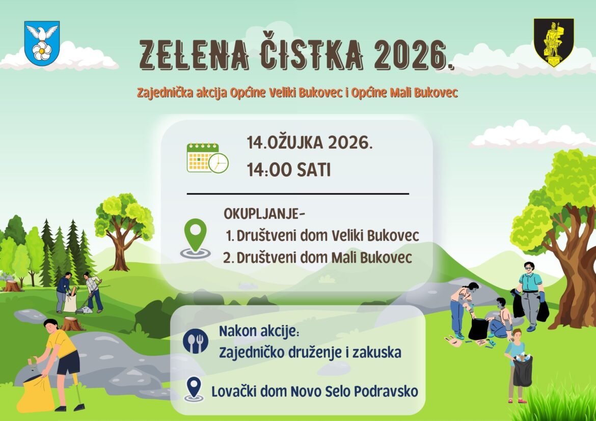 Općine Veliki i Mali Bukovec ove subote organiziraju zajedničku Zelenu čistku