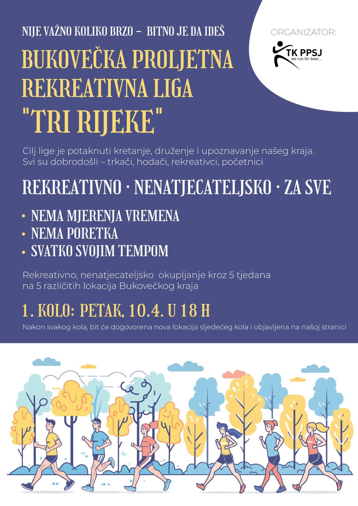 Sutra počinje Bukovečka proljetna rekreativna liga ˝Tri rijeke˝: Trčite ili hodajte i uživajte u prirodi