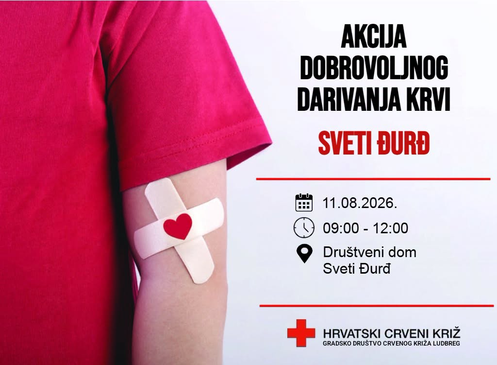 Nova akcija dobrovoljnog darivanja krvi u utorak u Svetom Đurđu