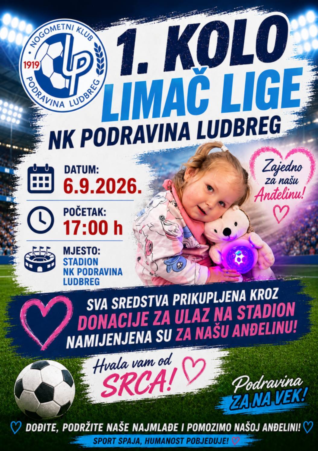 Humanitarna nogometna utakmica za Anđelinu