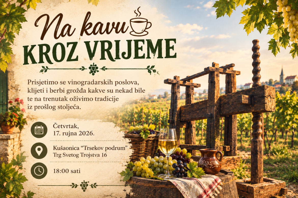 ‘Na kavu kroz vrijeme’ ovog puta u kušaonici ‘Trsekov podrum’, tema vinogradarstvo